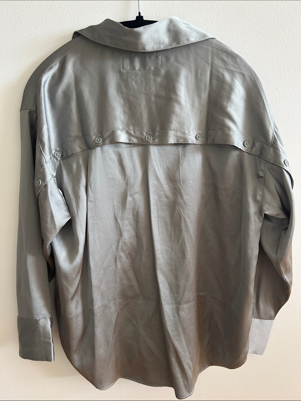 Abercrombie & Fitch Sage Green Satin Button Up